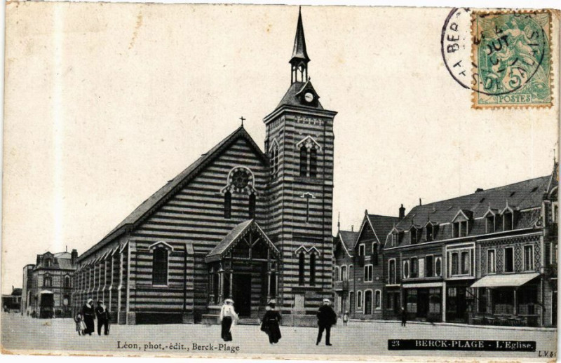 Carte postale ancienne Ed. Aqua 23 Berck-Plage l'Eglise à Berck