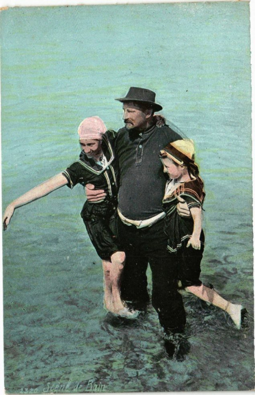 Carte postale ancienne Scene de bain