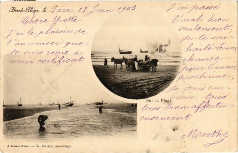 Carte postale ancienne Berck-Plage - sUR La Plage à Berck