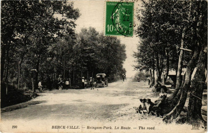 Carte postale ancienne Berck-Plage - Reingam park La route à Berck