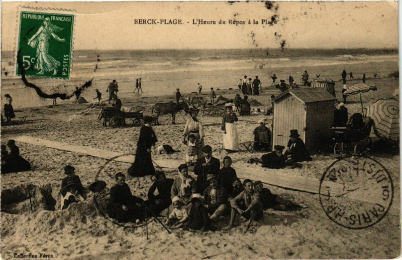 Carte postale ancienne Berck-Plage - L'heure du repos a la plage à Berck