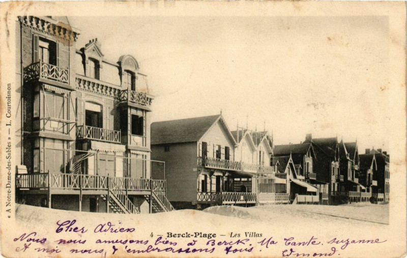 Carte postale ancienne Berck-Plage - Les villas à Berck