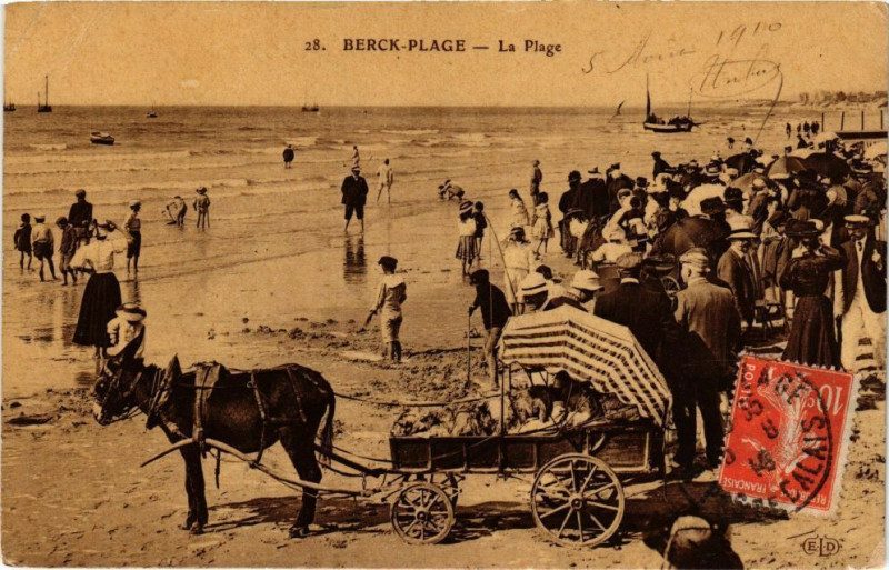 Carte postale ancienne Berck-Plage - La plage à Berck