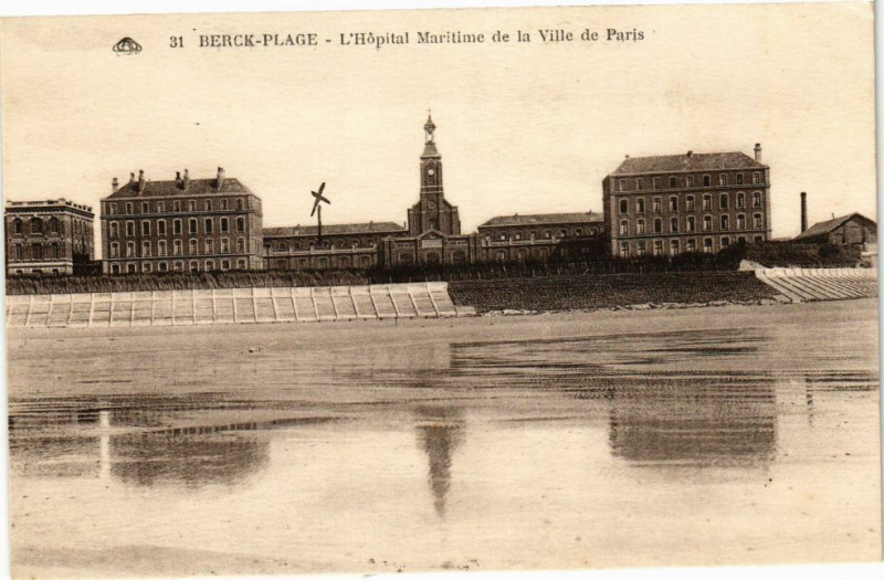 Carte postale ancienne Berck-Plage - L'hopital maritime de la ville de Paris à Berck
