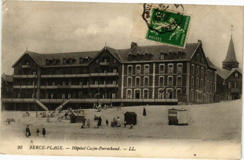Carte postale ancienne Berck-Plage - Hopital cazin perrochand à Berck