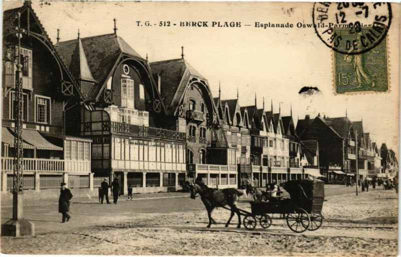 Carte postale ancienne Berck-Plage - Esplanade oswald à Berck