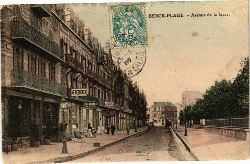 Carte postale ancienne Berck-Plage - Avenue de la gare à Berck