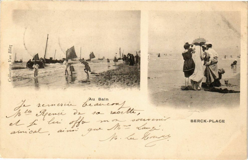 Carte postale ancienne Berck-Plage - Au bain à Berck
