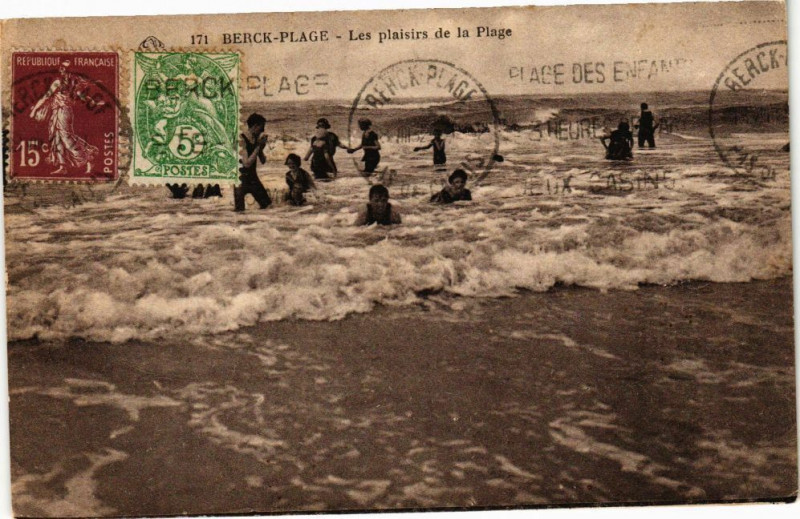 Carte postale ancienne Berck-Plage - Les plaisirs de la plage à Berck