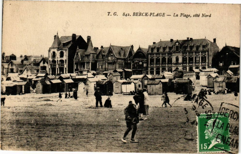 Carte postale ancienne Berck-Plage - La plage cote nord à Berck