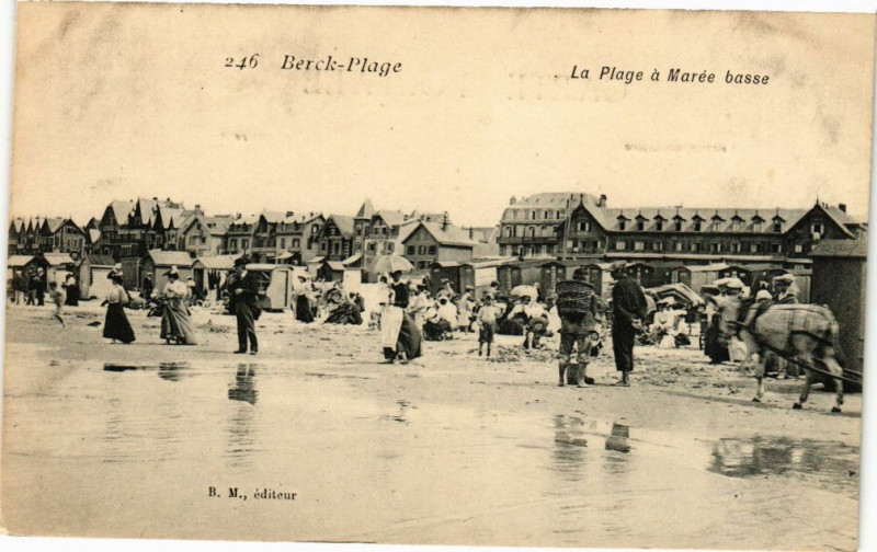 Carte postale ancienne Berck-Plage - La olage a maree basse à Berck