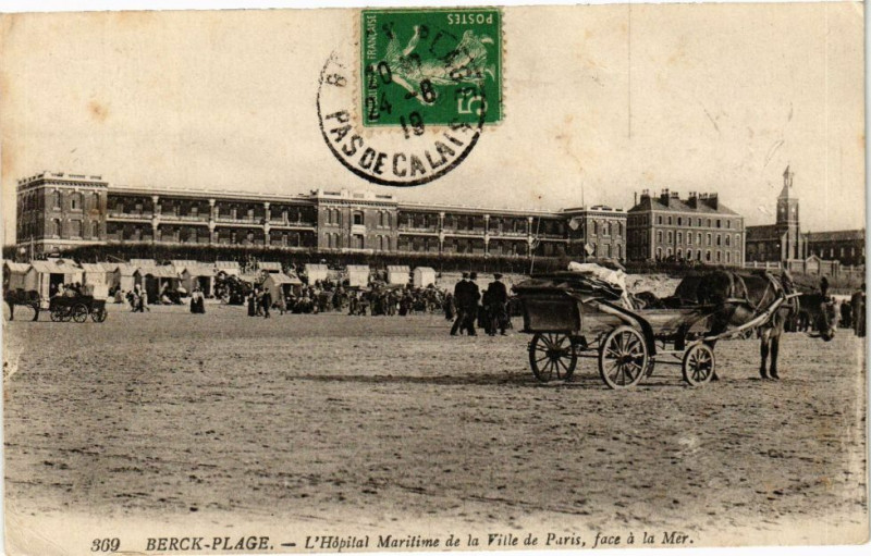 Carte postale ancienne Berck-Plage - L'hopital maritime de la ville de Paris à Berck