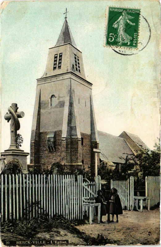 Carte postale ancienne Berck-Plage - L'Eglise à Berck