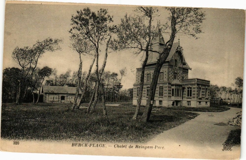 Carte postale ancienne Berck-Plage - Chatel de reingam parc à Berck