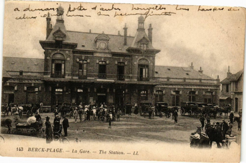Carte postale ancienne Berck-Plage - La gare - the station à Berck