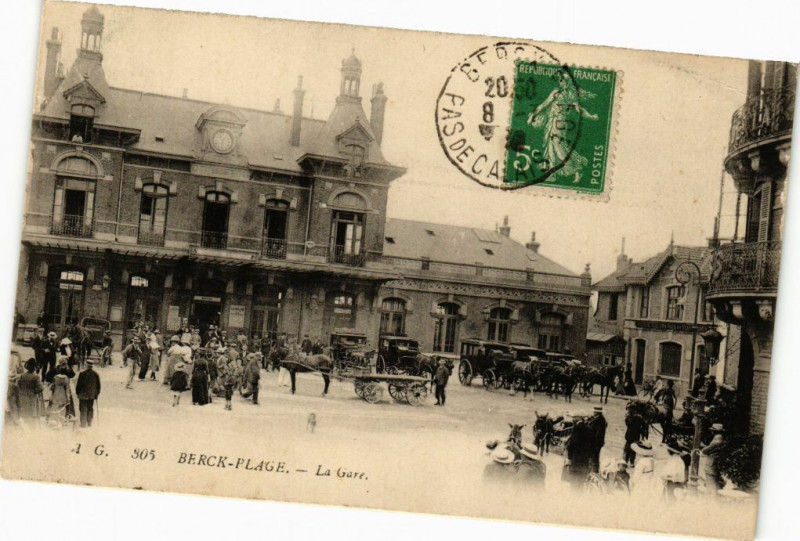 Carte postale ancienne Berck-Plage - La gare à Berck