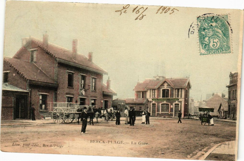 Carte postale ancienne Berck-Plage - la gare à Berck