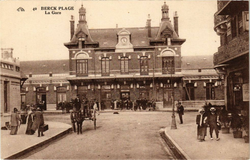 Carte postale ancienne Berck-Plage - La gare à Berck