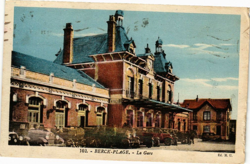 Carte postale ancienne Berck-Plage - La gare à Berck
