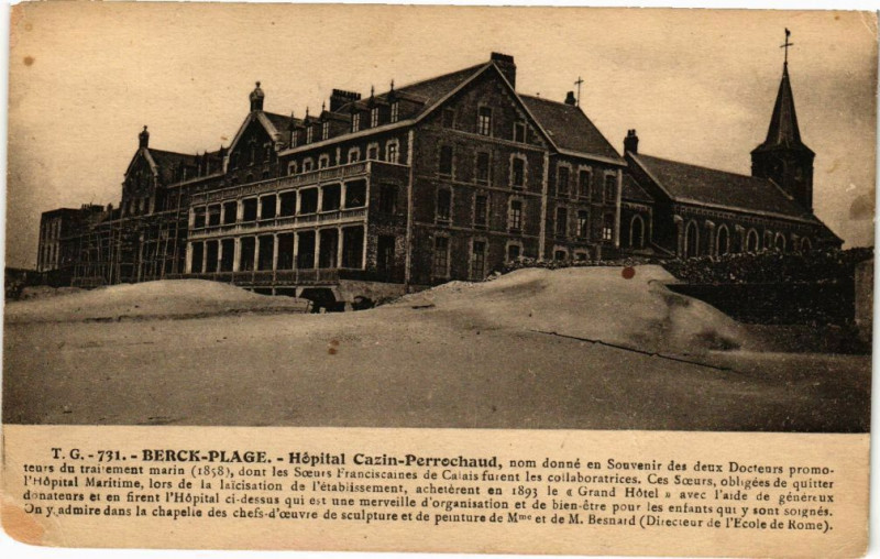 Carte postale ancienne Berck-Plage - Hopital cazin perrochaud à Berck