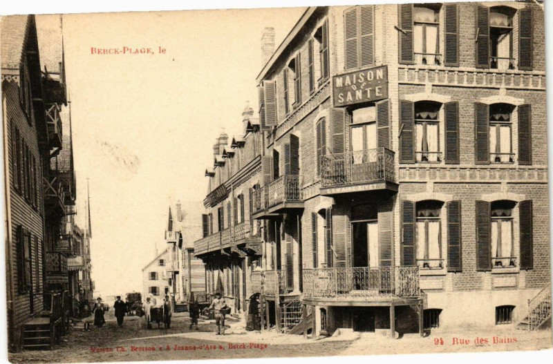 Carte postale ancienne Berck-Plage - Rue des bains à Berck