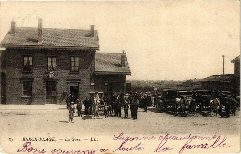 Carte postale ancienne Berck-Plage - La gare à Berck