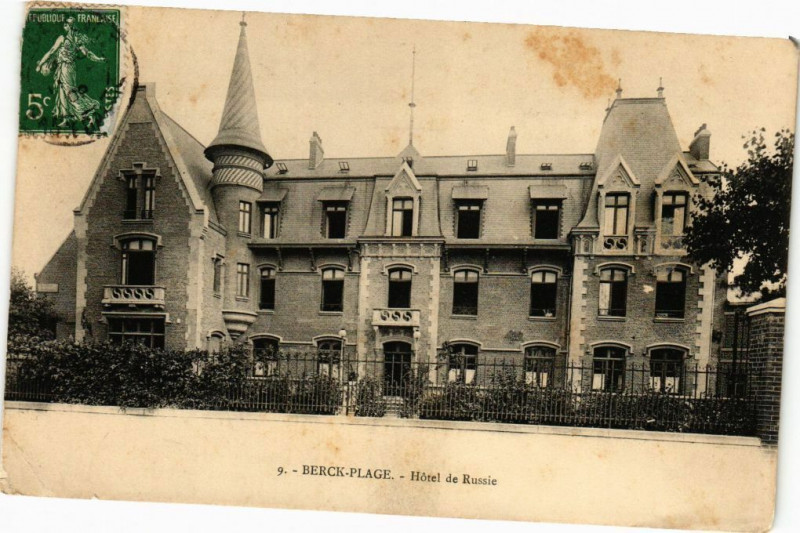 Carte postale ancienne Berck-Plage - Hotel de russie à Berck
