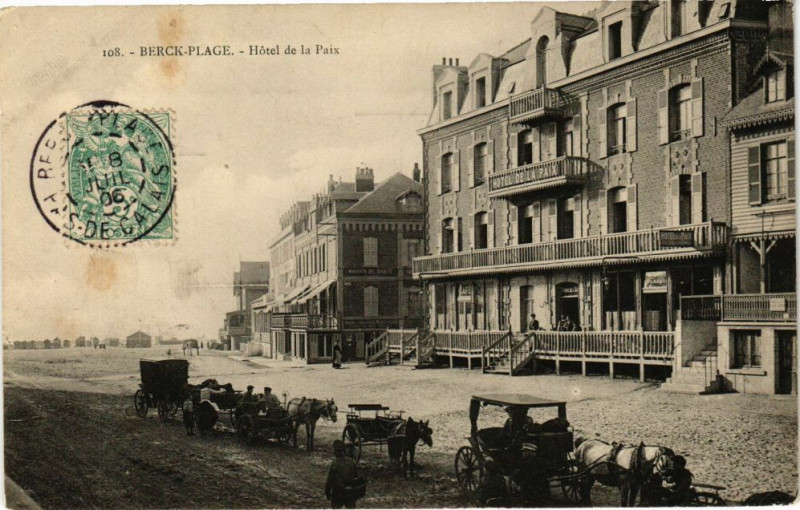 Carte postale ancienne Berck-Plage - Hotel de la paix à Berck
