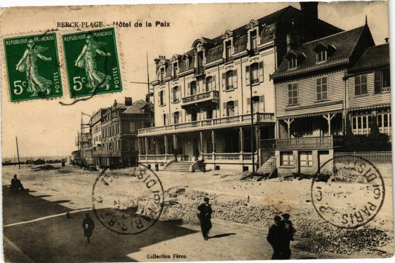 Carte postale ancienne Berck-Plage - Hotel de la paix à Berck