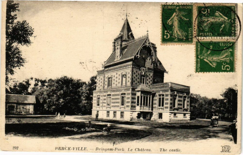 Carte postale ancienne Berck-Plage - Beingam park le chateau à Berck