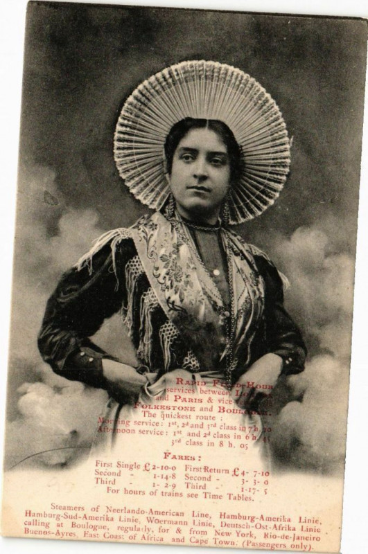Carte postale ancienne Folkstone and Boulogne