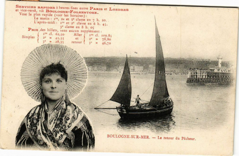 Carte postale ancienne Boulogne-sur-Mer - Le retour du Pécheur à Boulogne-sur-Mer