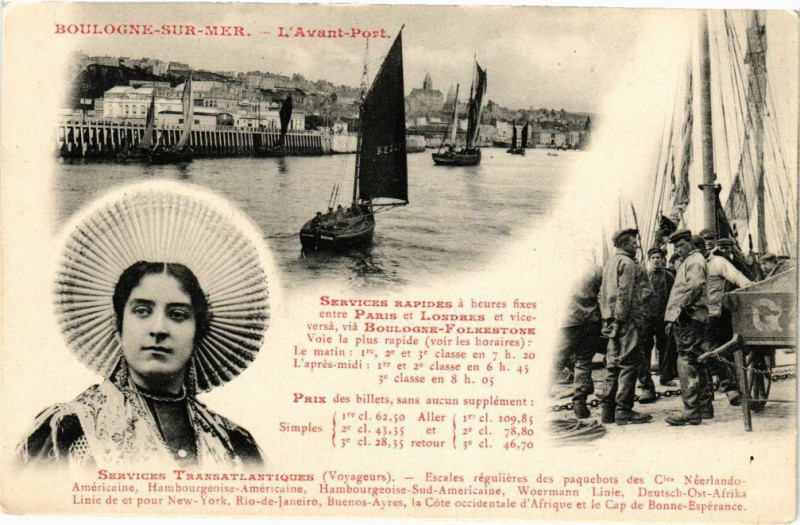 Carte postale ancienne Boulogne-sur-Mer - L'Avant-Port à Boulogne-sur-Mer