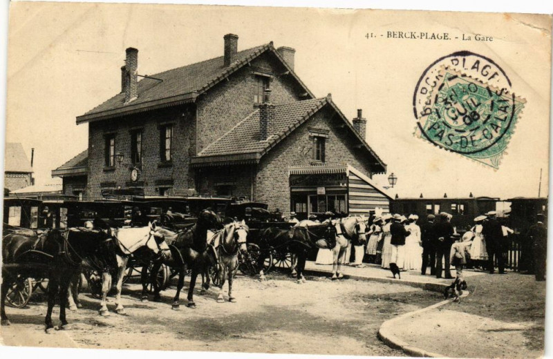 Carte postale ancienne Berck-Plage - La Gare à Berck