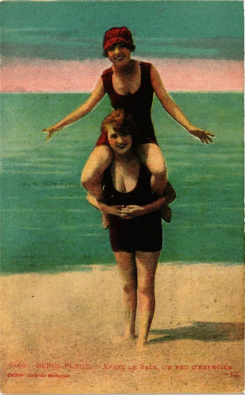 Carte postale ancienne Berck-Plage - Aprés les Bain un peu d'exercice à Berck