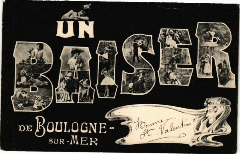 Carte postale ancienne Un Baiser de Boulogne-sur-Mer à Boulogne-sur-Mer
