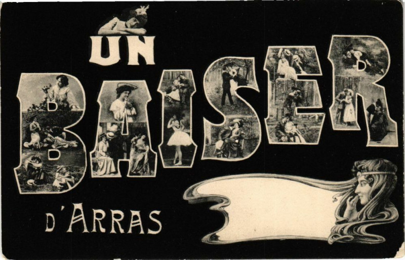Carte postale ancienne Un baiser d'assar