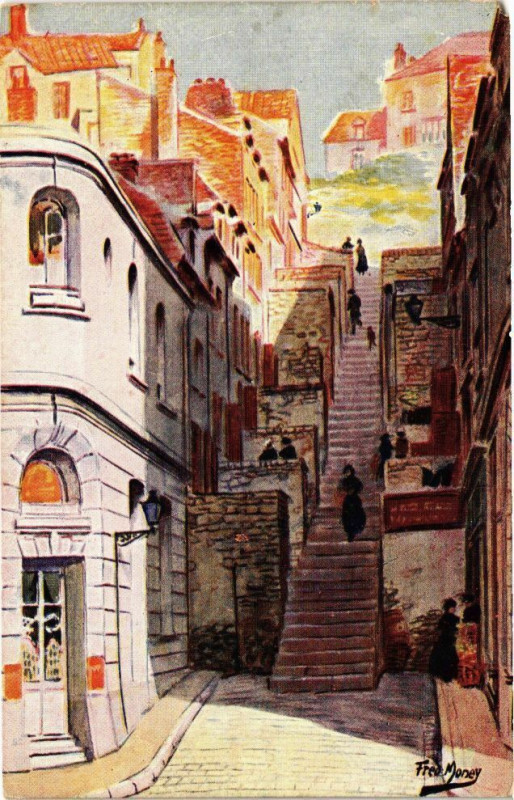 Carte postale ancienne Boulogne-sur-Mer - Rue des machicoulis à Boulogne-sur-Mer
