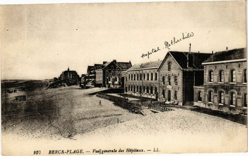 Carte postale ancienne Berck-Plage - Vue générale des hopitaux à Berck