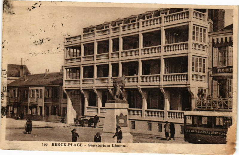 Carte postale ancienne Berck-Plage - Sanatorium lhomm à Berck