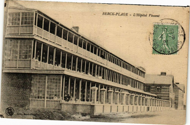 Carte postale ancienne Berck-Plage - L'hopital vincents à Berck