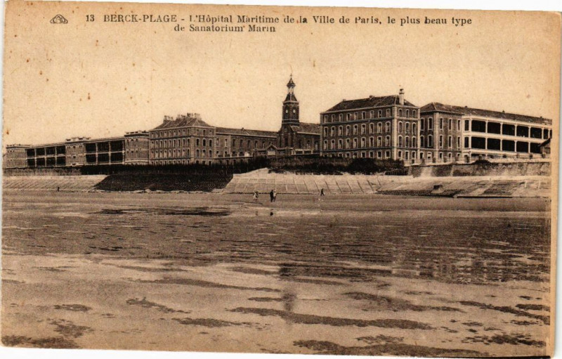 Carte postale ancienne Berck-Plage - l'hopital maritime De La ville à Berck