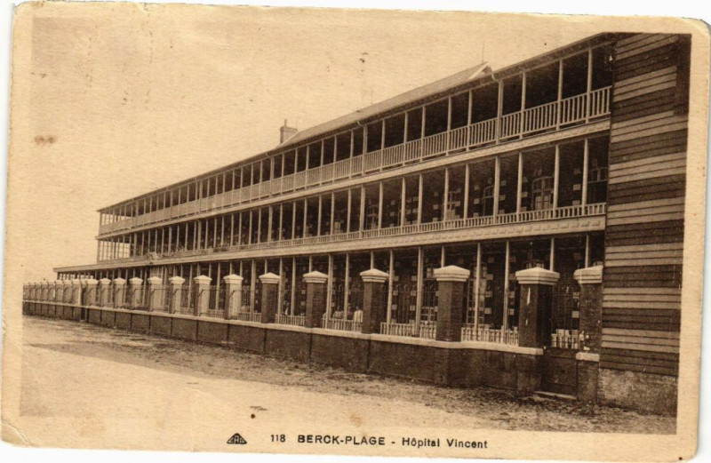 Carte postale ancienne Berck-Plage - Hopital vincent à Berck
