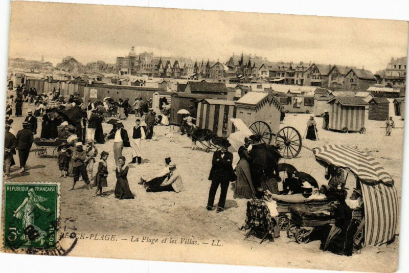Carte postale ancienne Berck-Plage - La Plage et les villas à Berck