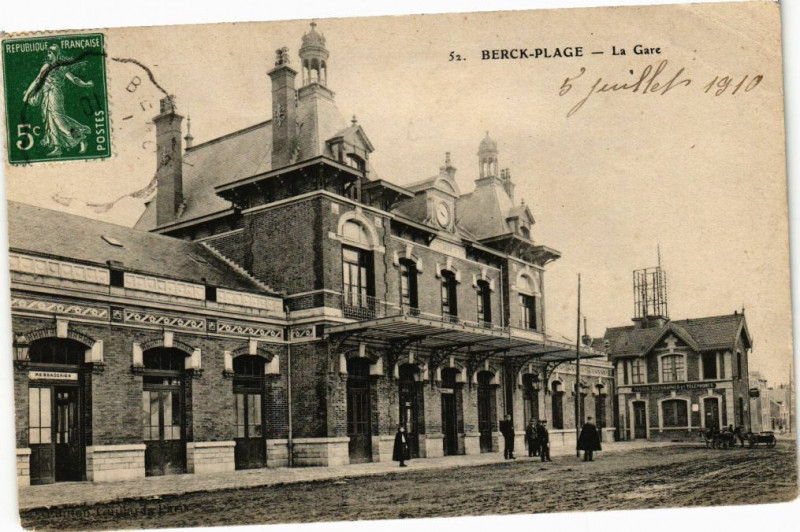 Carte postale ancienne Berck-Plage - La gare à Berck
