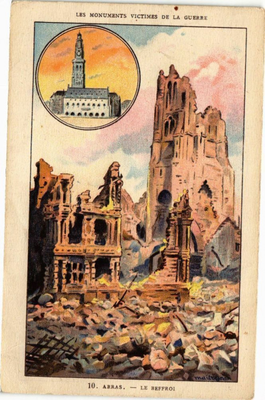 Carte postale ancienne Arras - Le beffroi à Arras