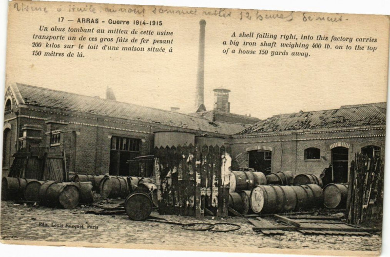 Carte postale ancienne Arras - Guerre 1914 - 1915 à Arras