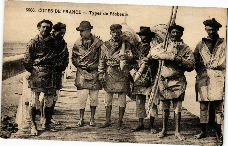 Carte postale ancienne Cotes de France - Types de Pécheurs
