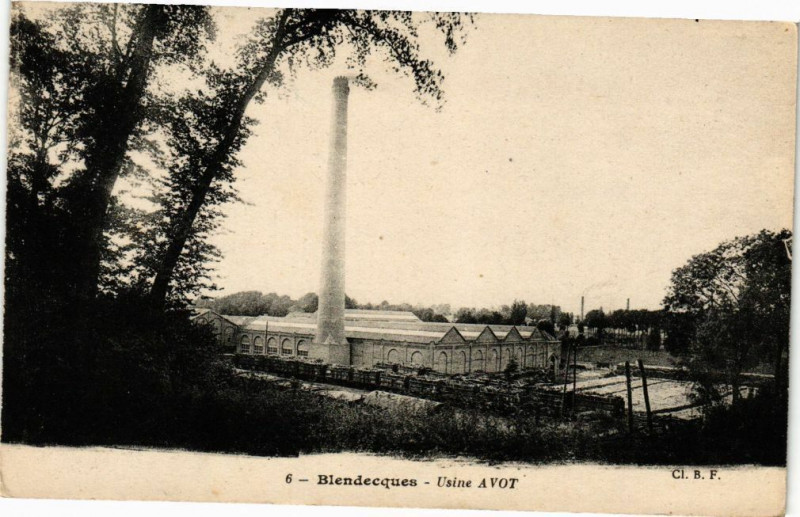Carte postale ancienne Blendecques - Usine Avot à Blendecques