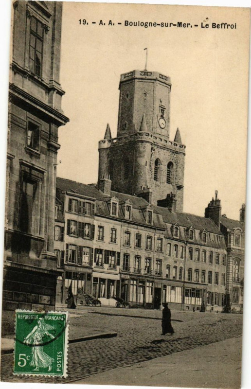 Carte postale ancienne A.A. - Boulogne-sur-Mer - Le Beffroi à Boulogne-sur-Mer